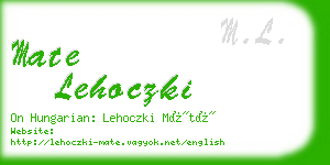 mate lehoczki business card